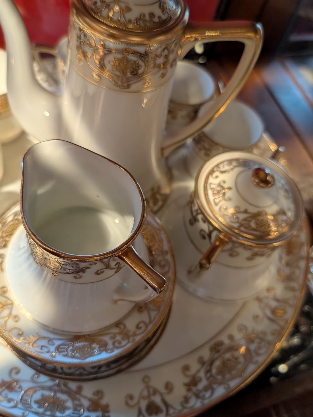 Vintage Nippon White and Gold demitasse set - Picture 4 of 9